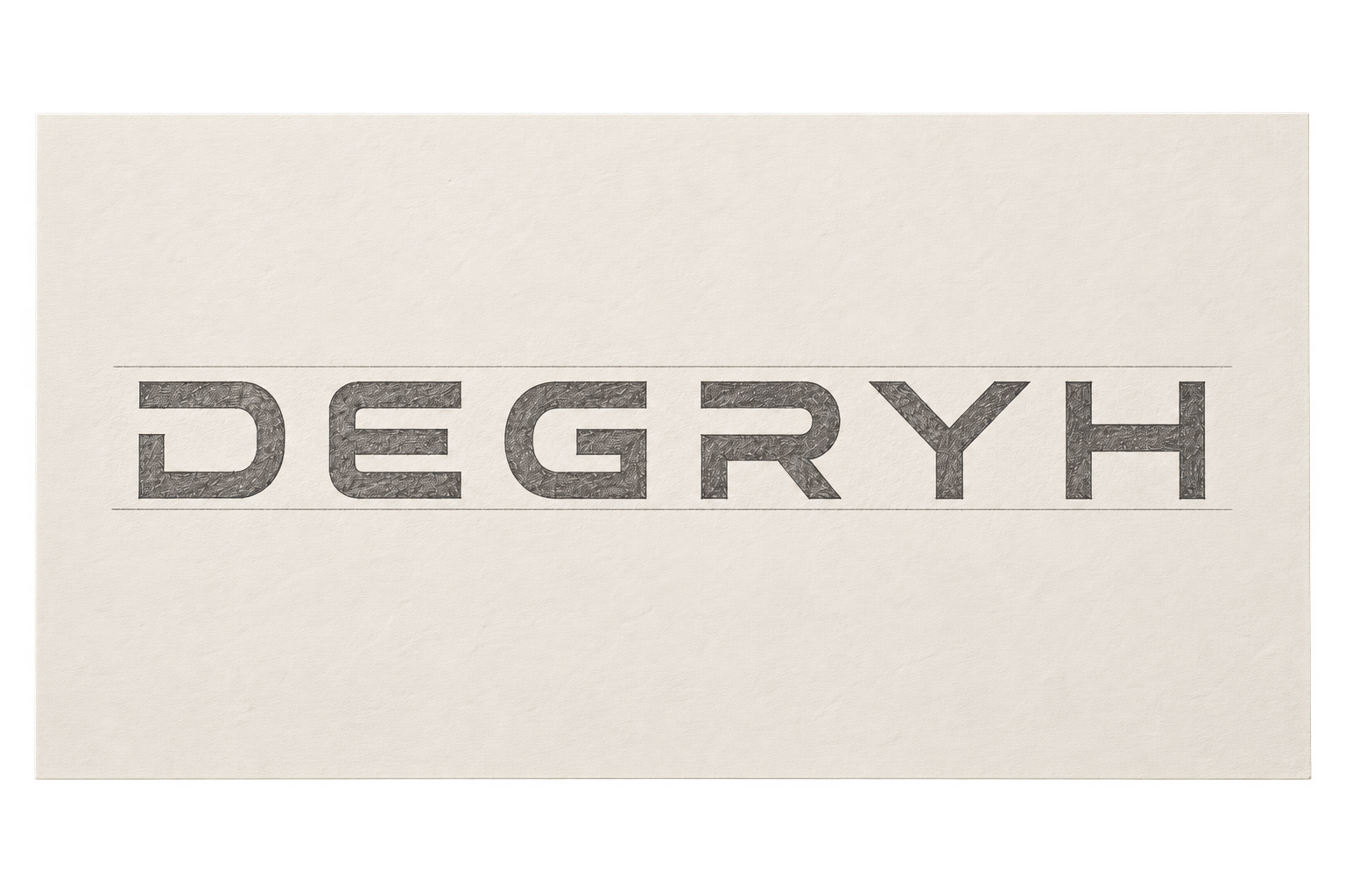 Boceto de los trazos personalizados de la marca escrita actual DEGRYH